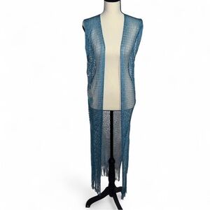 Luli Fama Teal Knit Cover-Up NWT